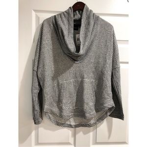 Oversized striped cowlneck sweater